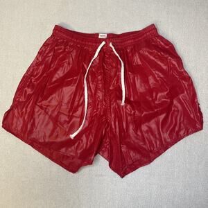 Vintage Red Hot Soffe Glanz Soccer Shorts Adult XL Soffe Slick Wet Look Shiny